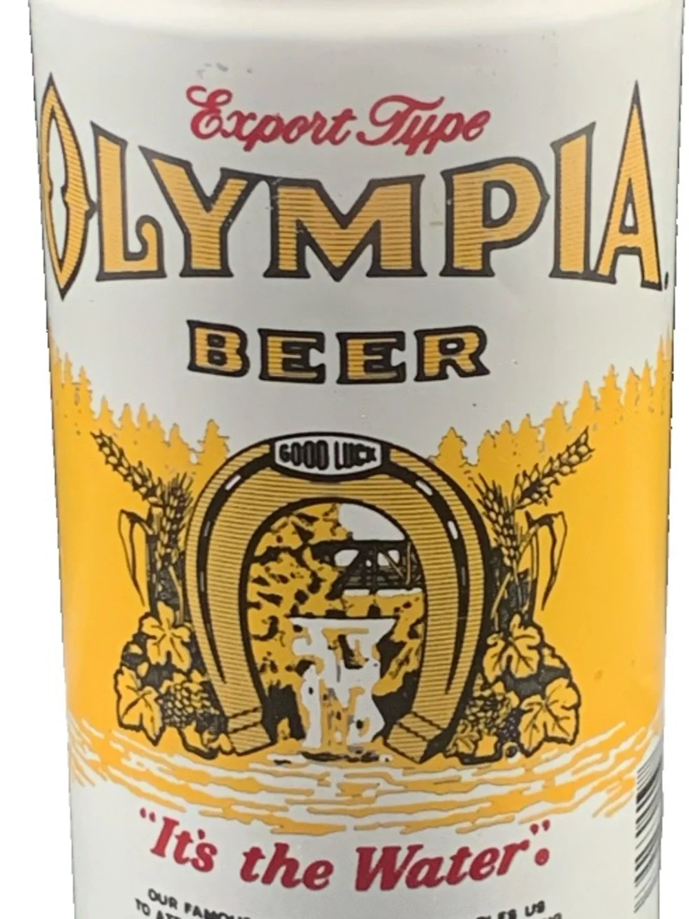 Vintage Beer Can Olympia Beer It's In The Water Export Type Pull Tab Empty